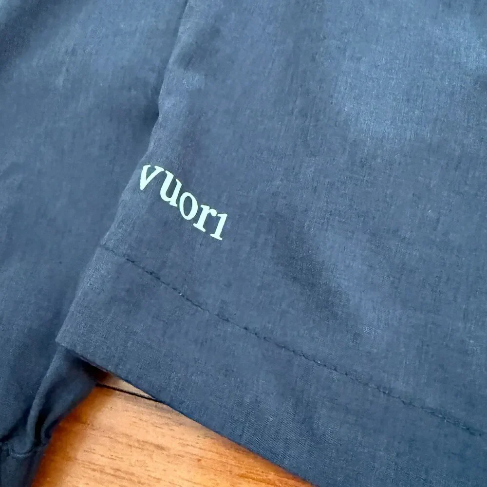 Men Vuori Venture Track Jacket Water Resistant Lightweight Black Linen Outdoor